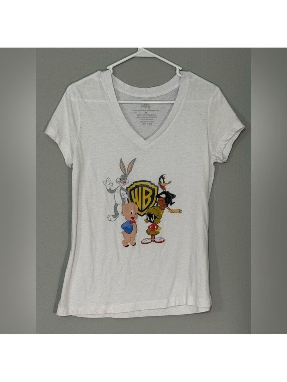 Looney Tunes Warner Bros Graphic Tee Women’s V Neck Sz 2X